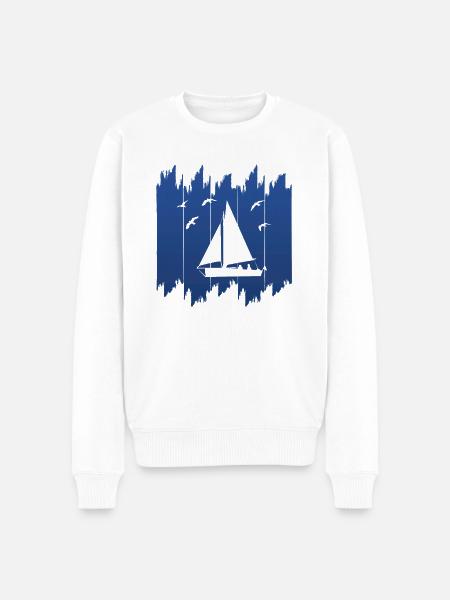 Segeln - Männer Premium Bio Pullover - Weiß