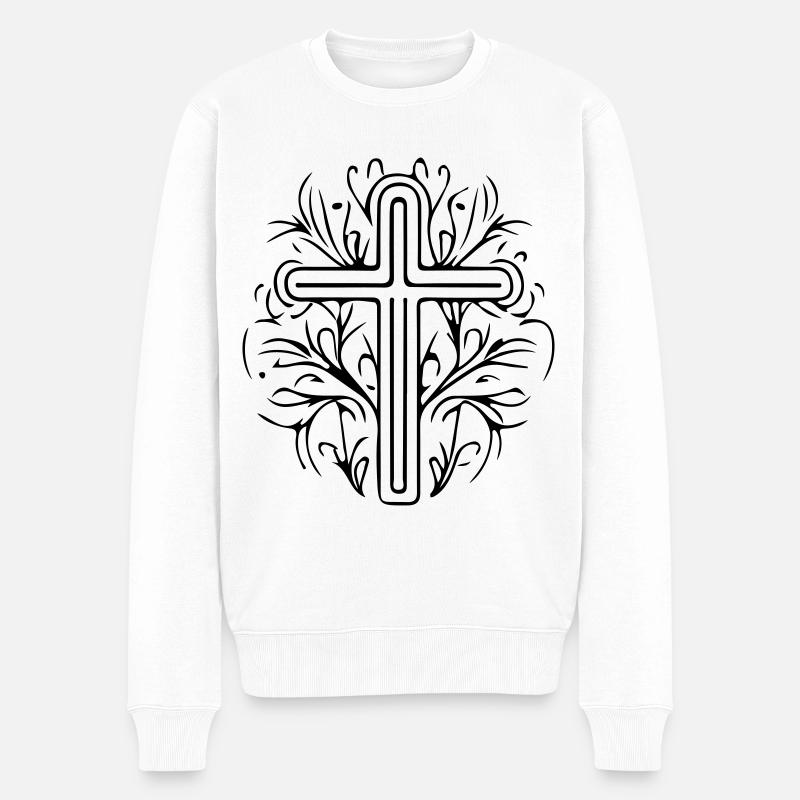 Symbole de la croix - Pull Premium bio Homme - blanc