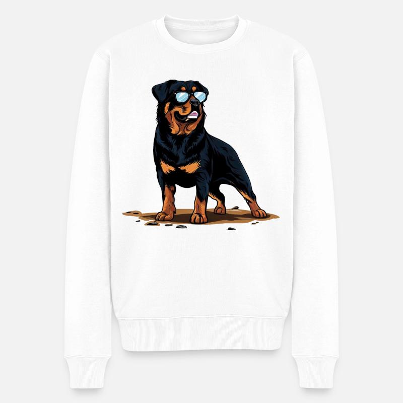 Rottweiler Das Modell - Männer Premium Bio Pullover - Weiß