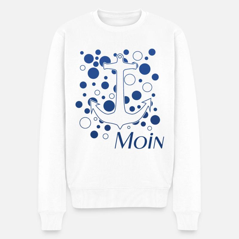 Moin - Männer Premium Bio Pullover - Weiß