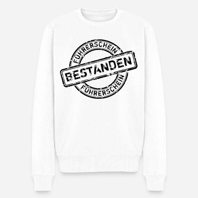 FÜHRERSCHEIN - FÜHRERSCHEINPRÜFUNG - AUTOFAHRER - Männer Premium Bio Pullover - Weiß