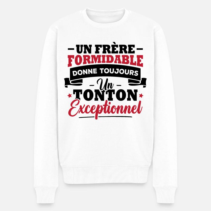 Un frère formidable donne un tonton exceptionnel - Pull Premium bio Homme - blanc