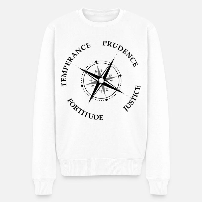 Kardinaltugenden Stoizismus Cardinal Virtues - Männer Premium Bio Pullover - Weiß