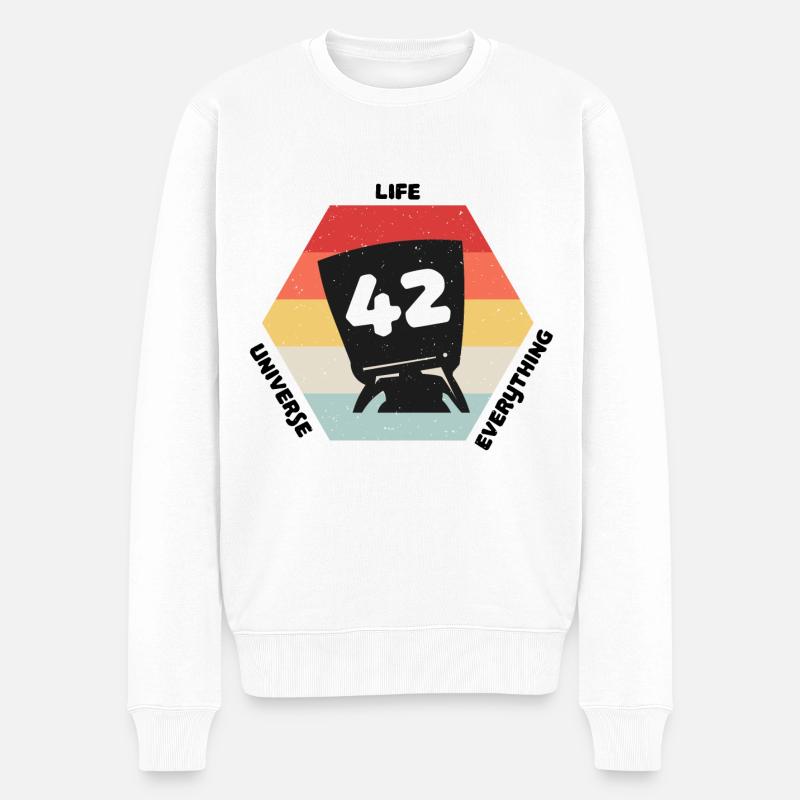 Réponse 42 - Pull Premium bio Homme - blanc