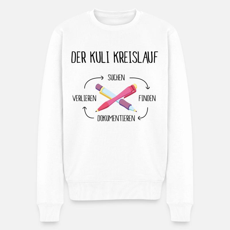 Altenpflege Der Kuli Kreislauf - Männer Premium Bio Pullover - Weiß