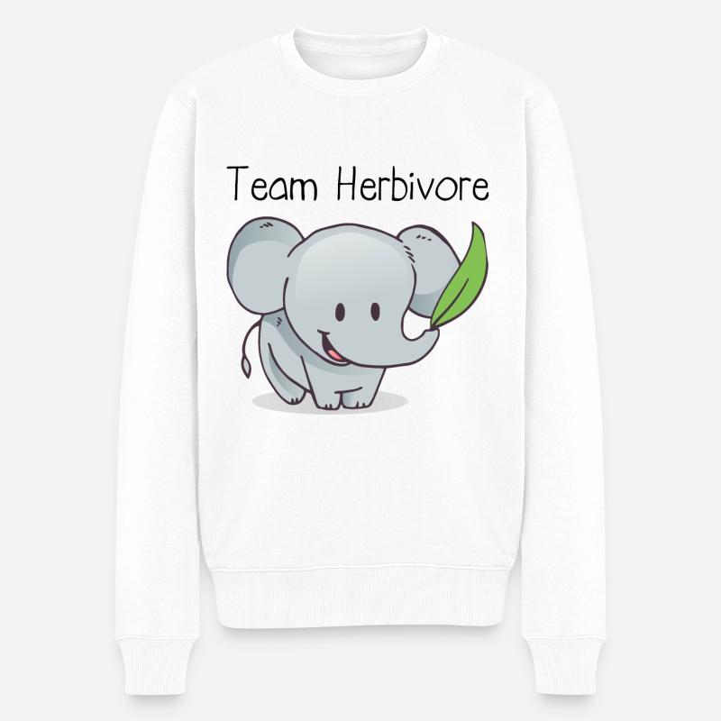 Vegan Team Herbivore - Männer Premium Bio Pullover - Weiß