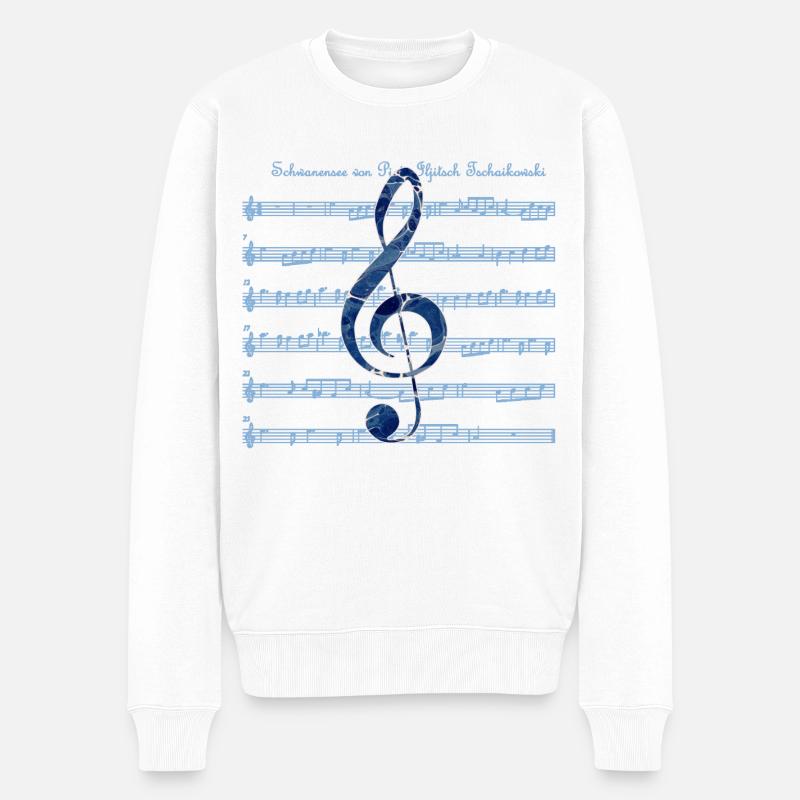 notenschlüssel ebru 12 - Männer Premium Bio Pullover - Weiß