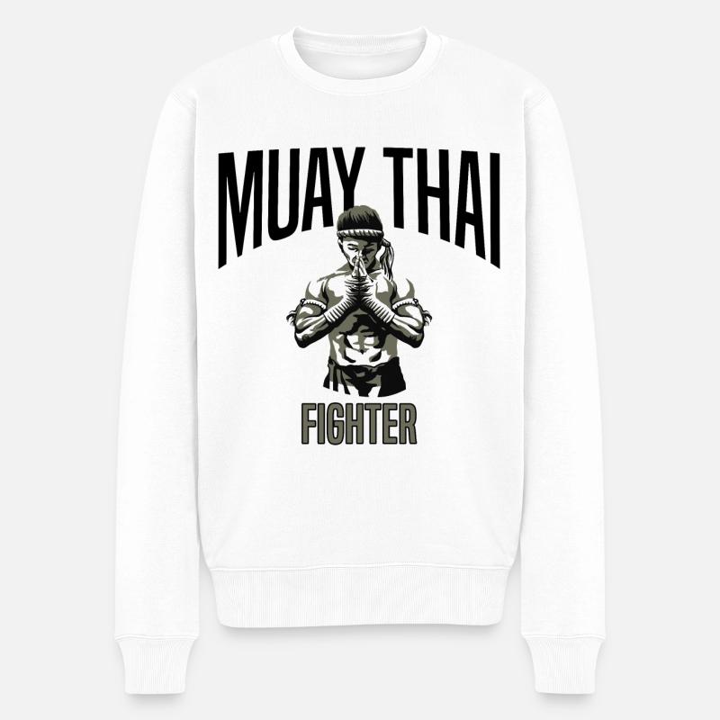 MUAY THAI - Pull Premium bio Homme - blanc