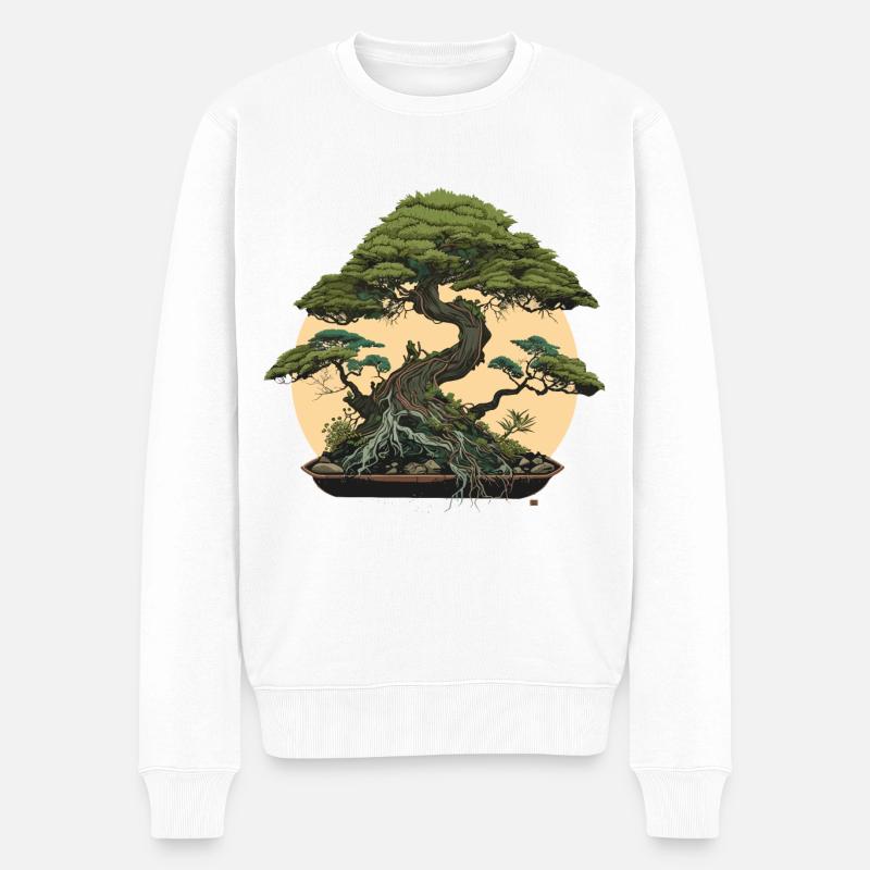 Bonsaï au clair de lune - Pull Premium bio Homme - blanc