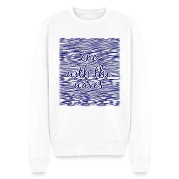 One with the waves - Surfer, Segler, Boarder - Männer Premium Bio Pullover - Weiß - Vorne - Thijin (182cm)