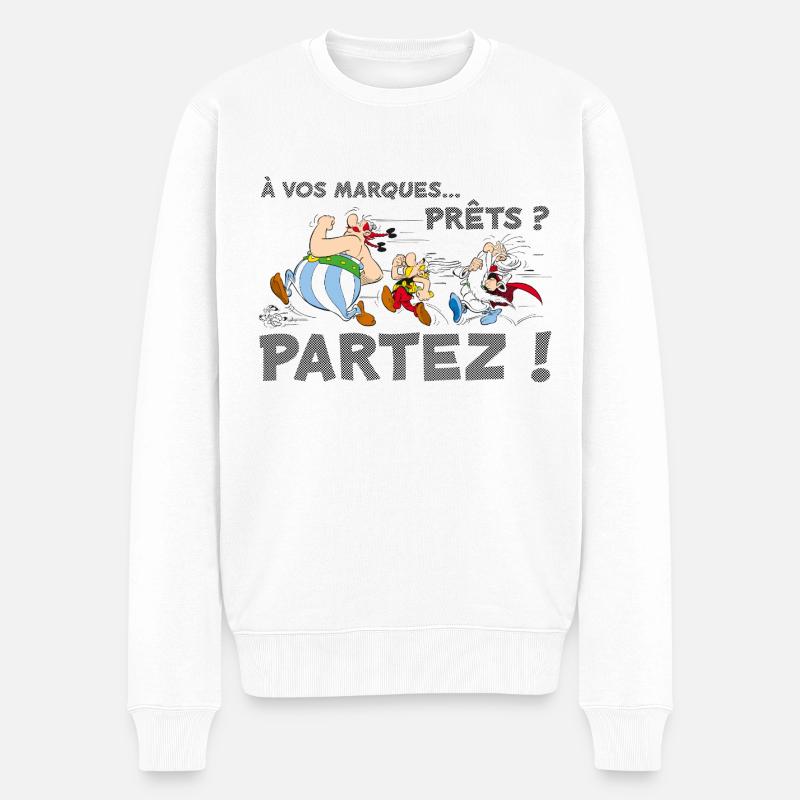 Asterix - Auf die Plätze... Darlehen? Gehen Sie weg! - Männer Premium Bio Pullover - Weiß