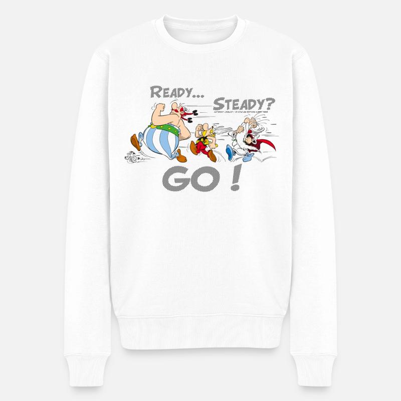 Asterix Ready Steady Go - Pull Premium bio Homme - blanc