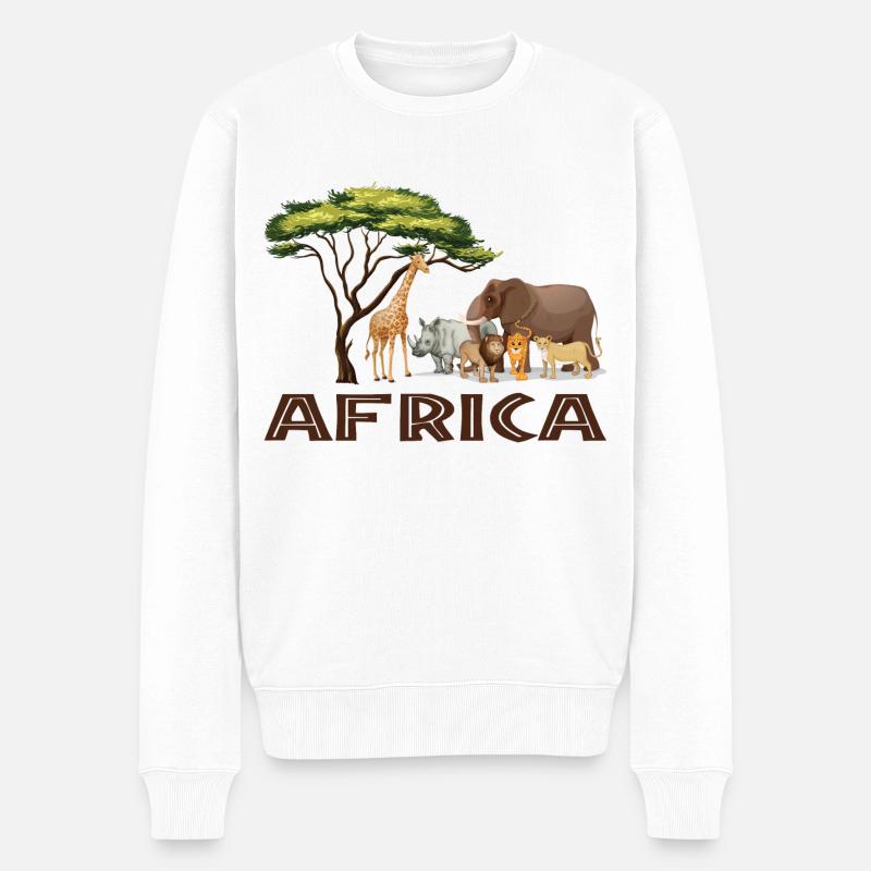 Graphique Afrique - Pull Premium bio Homme - blanc