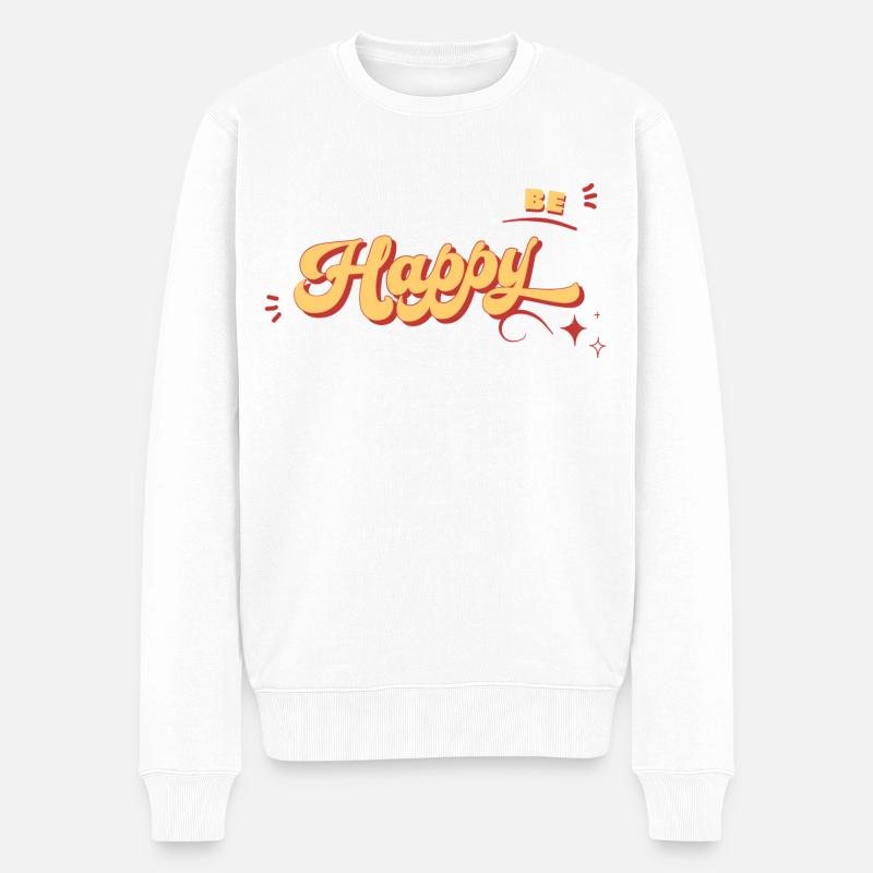 SOIS HEUREUX - Pull Premium bio Homme - blanc