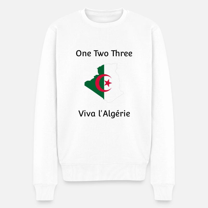 One Two Three Viva l'Algérie - Pull Premium bio Homme - blanc