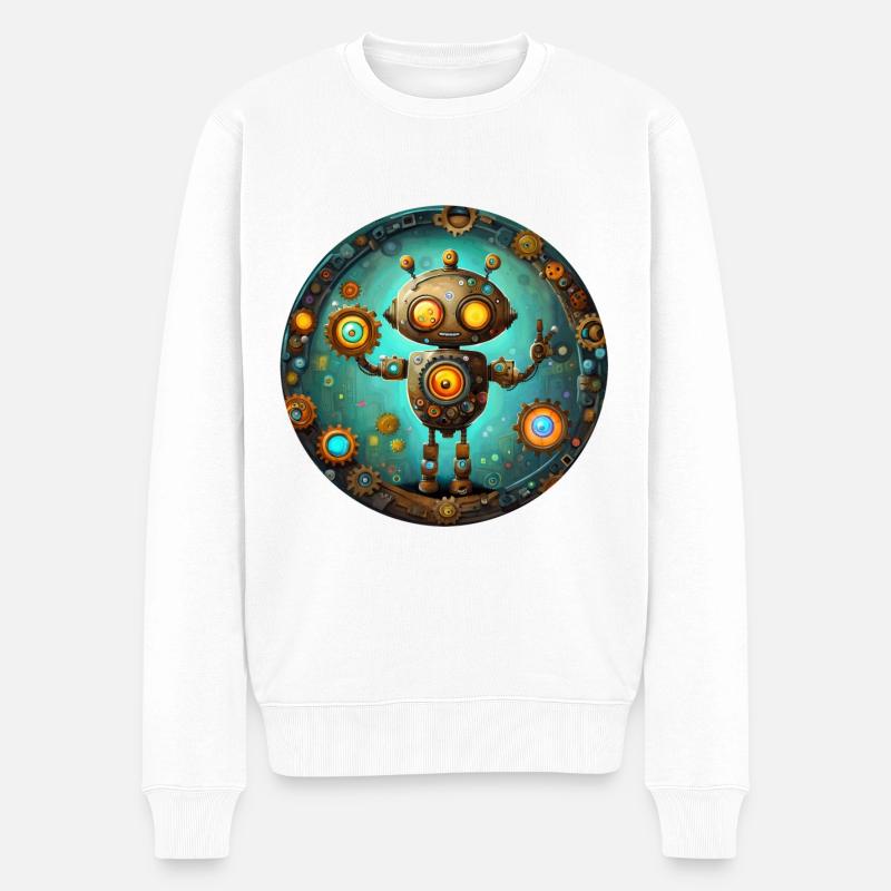 I SeeYou - Männer Premium Bio Pullover - Weiß