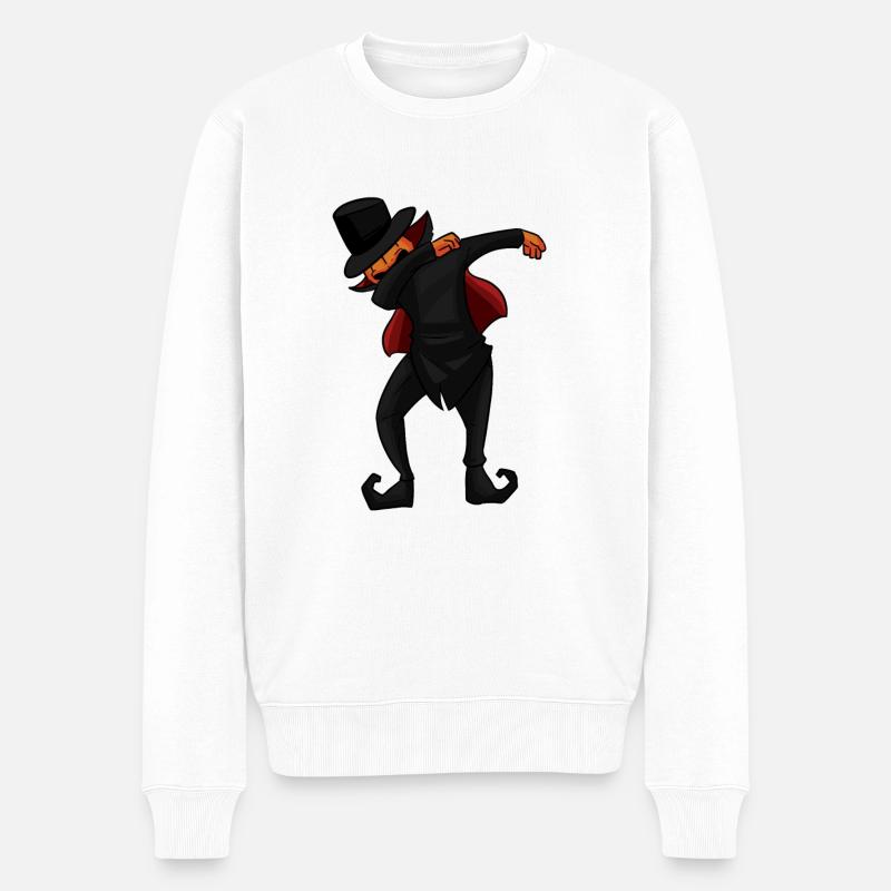 Pumpkin-man Dab - Männer Premium Bio Pullover - Weiß