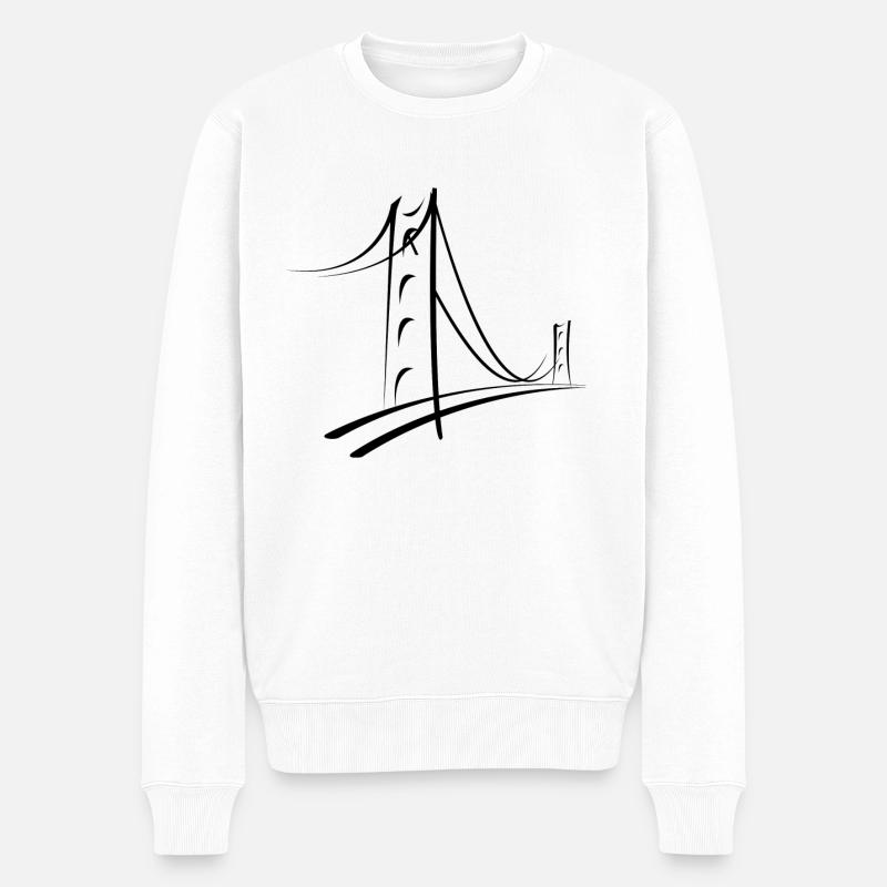 Autobahnbrücke - Männer Premium Bio Pullover - Weiß