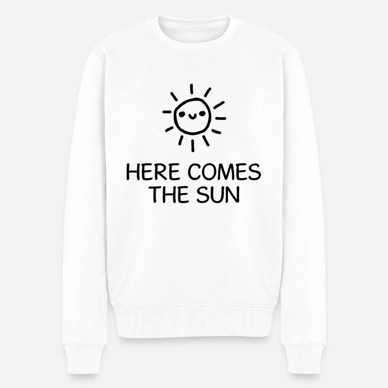 Here Comes The Sun - Männer Premium Bio Pullover - Weiß
