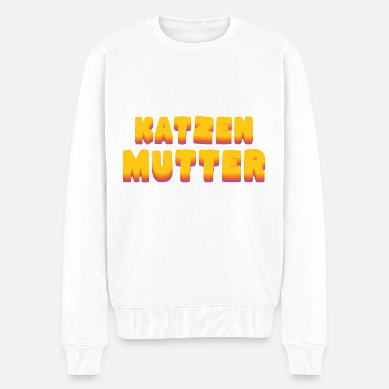 KatzenMutter - Männer Premium Bio Pullover - Weiß