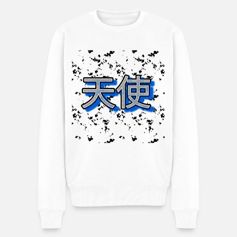 Angel (écriture chinoise) - Image - 2023 - Pull Premium bio Homme - blanc