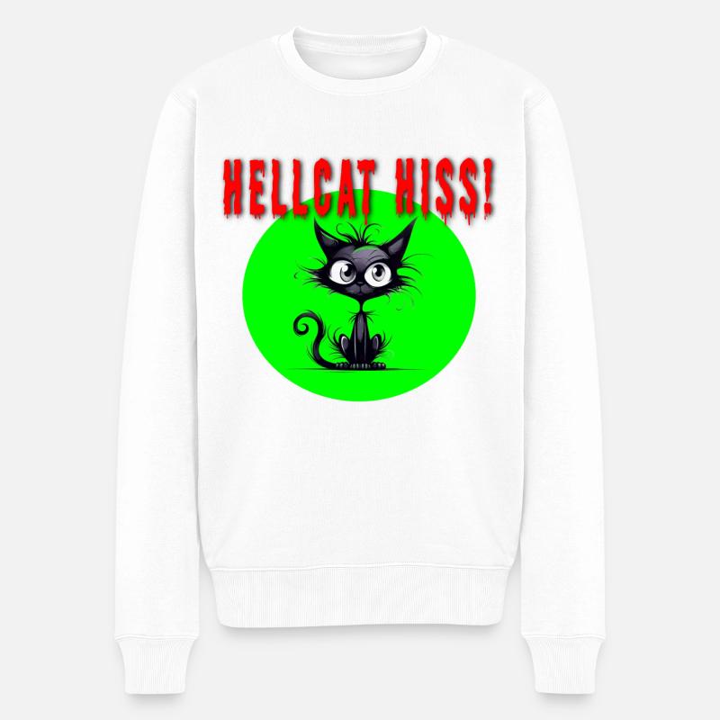 Höllenkatze zischt! 2 - Männer Premium Bio Pullover - Weiß