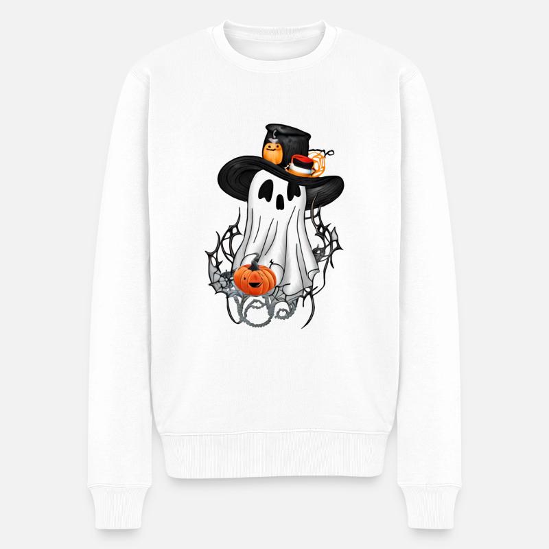 Ghost With a Pumpkin 4 - Pull Premium bio Homme - blanc