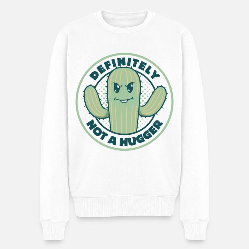 Definitiv kein Umarmer - Männer Premium Bio Pullover - Weiß