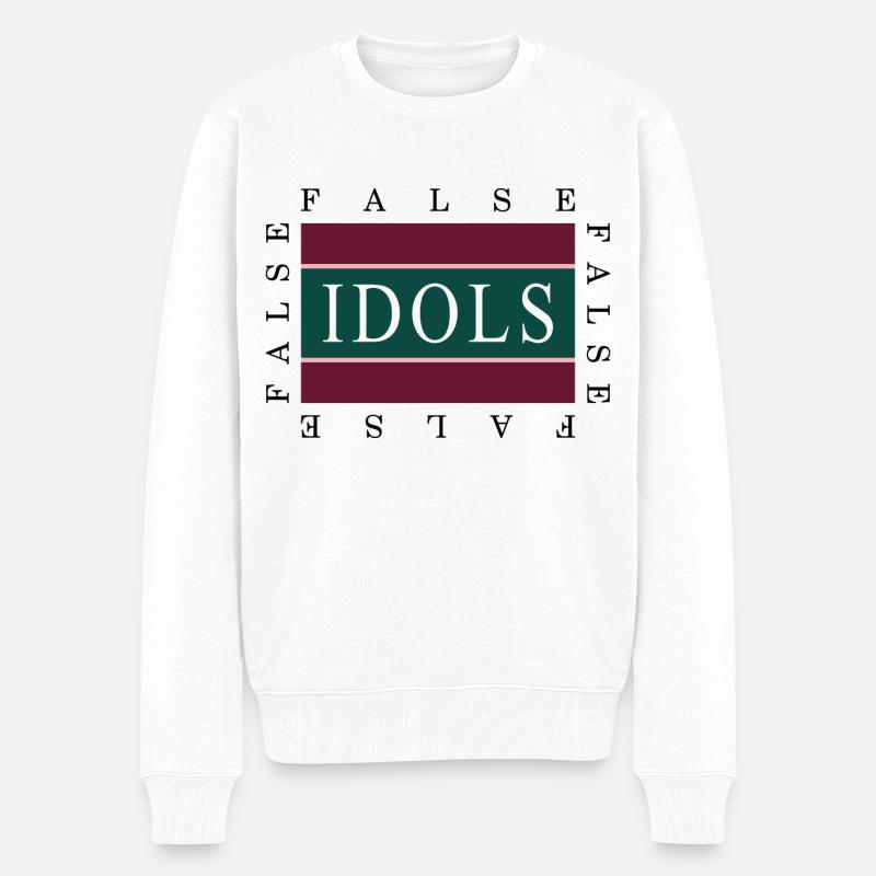 False Idols graphique - Pull Premium bio Homme - blanc