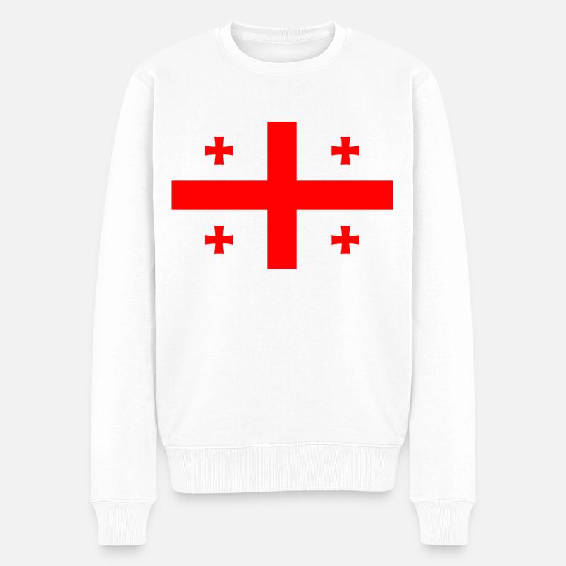 Georgia - Männer Premium Bio Pullover - Weiß