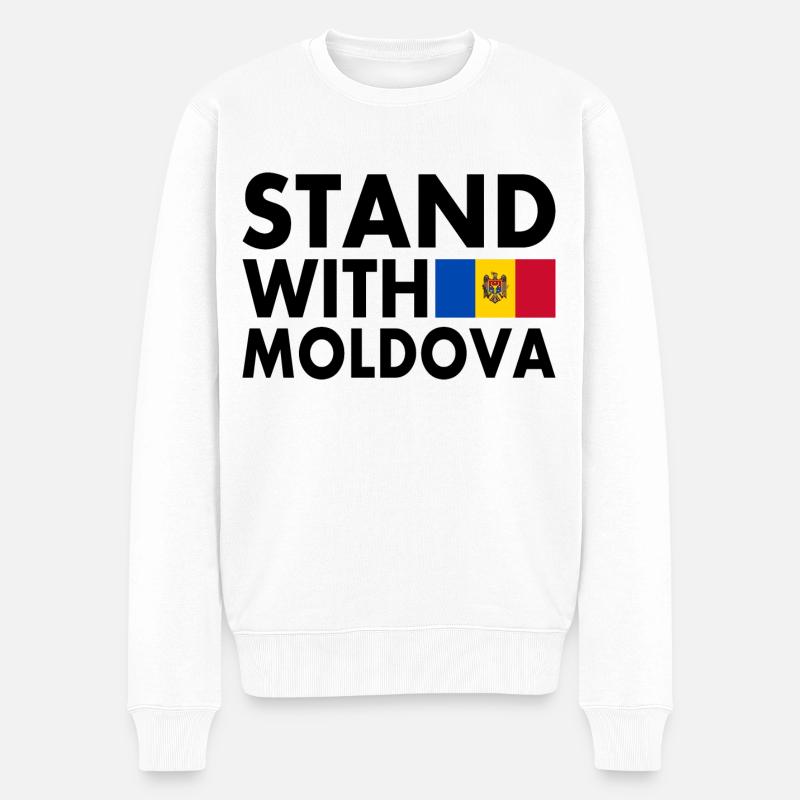 Stand with moldova - Pull Premium bio Homme - blanc
