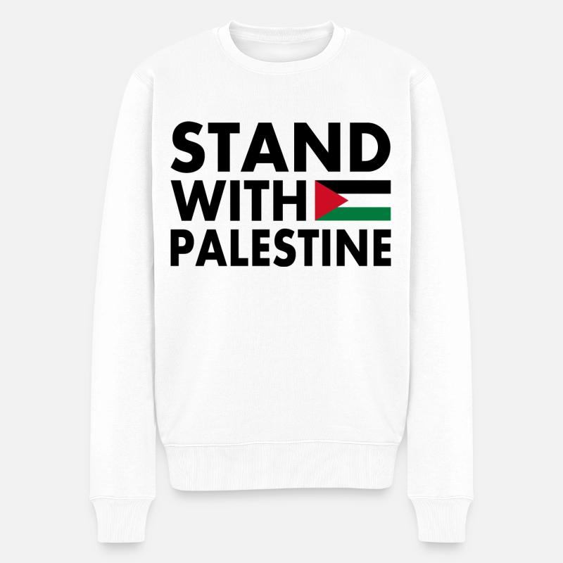 Palestina - Männer Premium Bio Pullover - Weiß