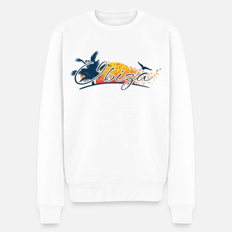 Ibiza 2026 - Balearen - Spanien - Männer Premium Bio Pullover - Weiß