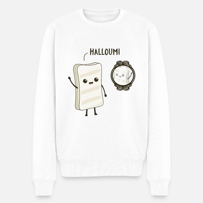 Halloumi - Männer Premium Bio Pullover - Weiß