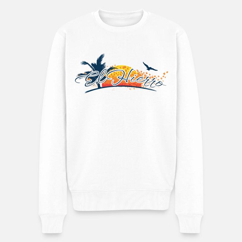 El Hierro 2026 - Kanaren - Spanien - Männer Premium Bio Pullover - Weiß