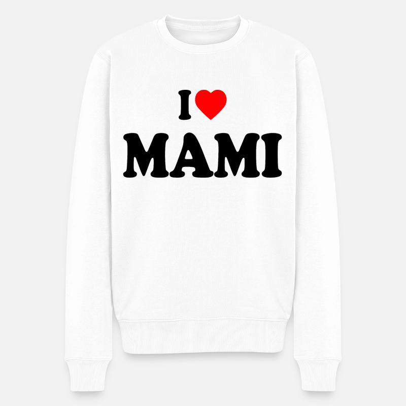 I love mami - Pull Premium bio Homme - blanc