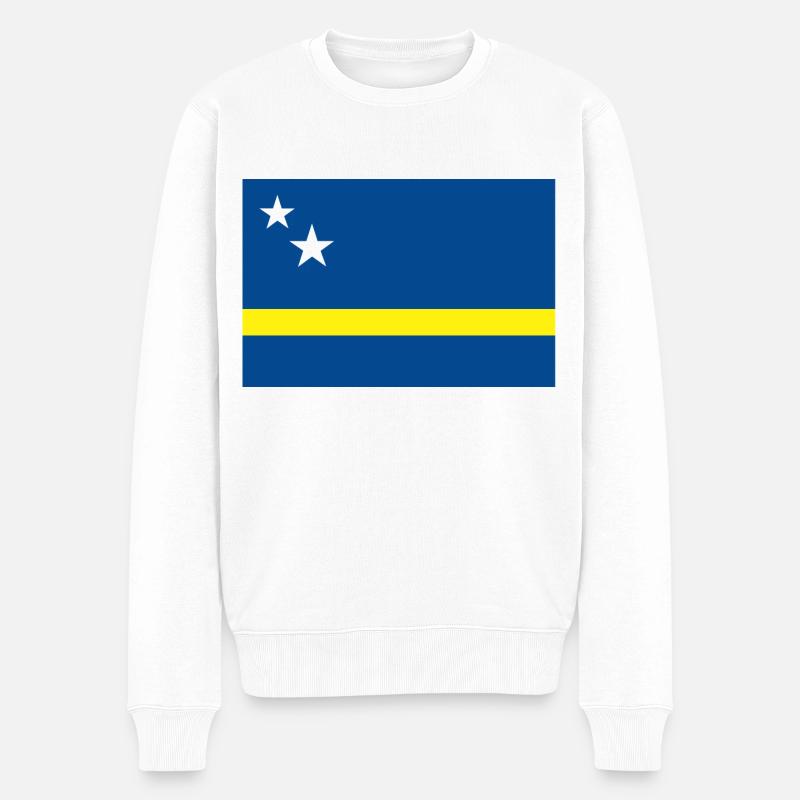 Drapeau Curaçao - Pull Premium bio Homme - blanc