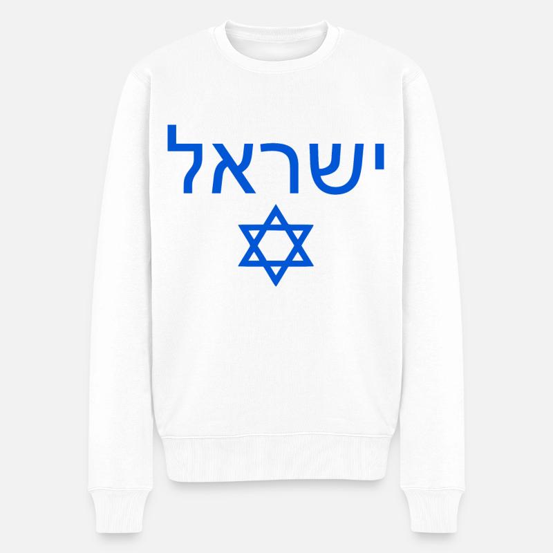 Israel - Männer Premium Bio Pullover - Weiß