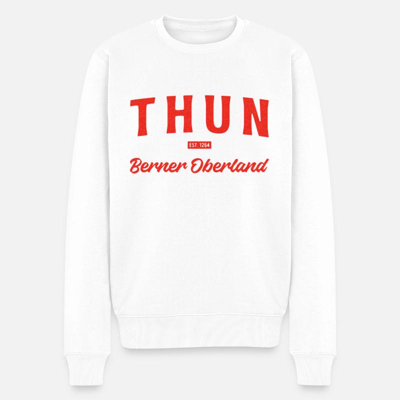 Thun - Berner Oberland - Männer Premium Bio Pullover - Weiß