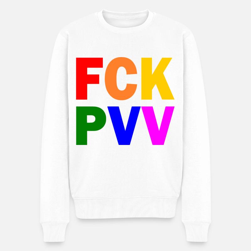 Fck pvv - Männer Premium Bio Pullover - Weiß