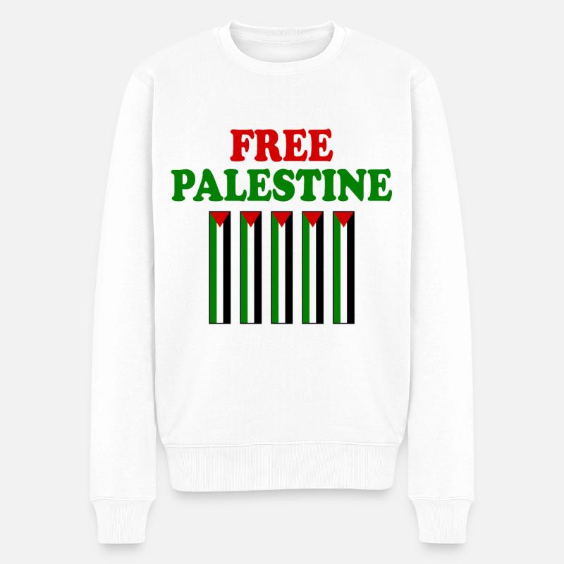 Free palestine - Pull Premium bio Homme - blanc
