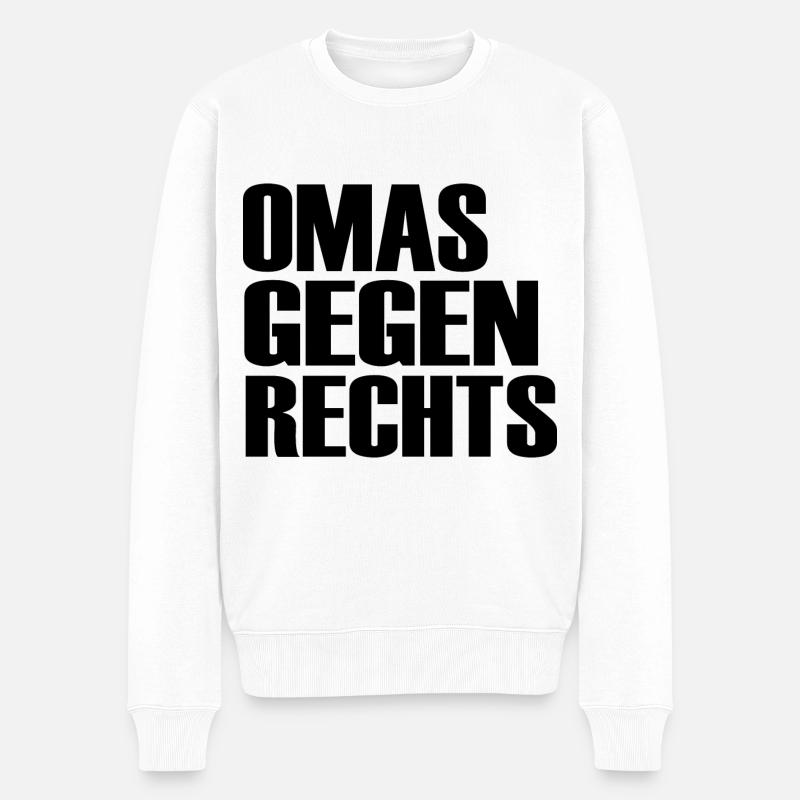 Omas gegen rechts - Männer Premium Bio Pullover - Weiß