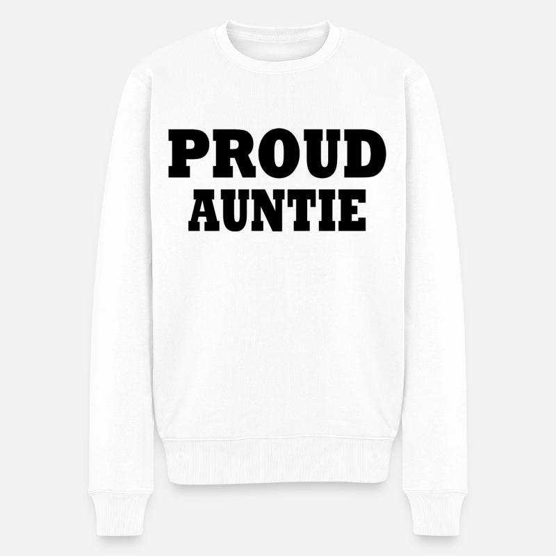 Proud auntie - Männer Premium Bio Pullover - Weiß