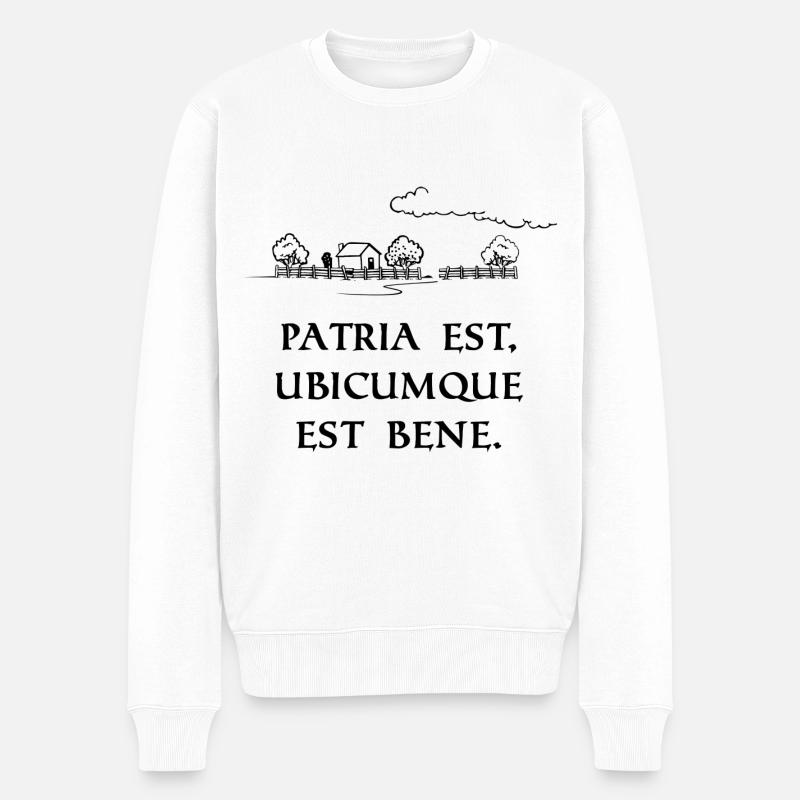 heimat ist wo man sich wohl fühlt schwarz - Männer Premium Bio Pullover - Weiß