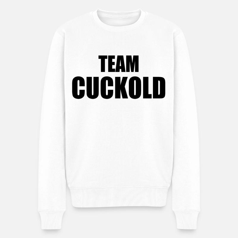Team cuckold - Pull Premium bio Homme - blanc