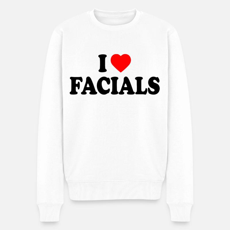 I love facials - Männer Premium Bio Pullover - Weiß