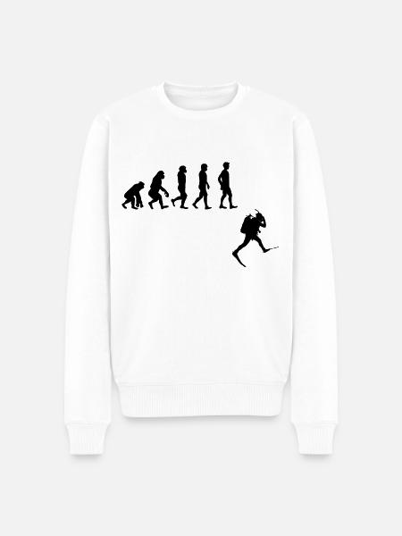 Evolution Freitauchen Freitauchen Plongée - Männer Premium Bio Pullover - Weiß