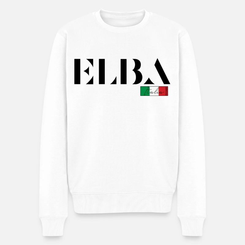 ELBA ITALIA ITALIEN REISE URLAUB INSEL (b) - Männer Premium Bio Pullover - Weiß