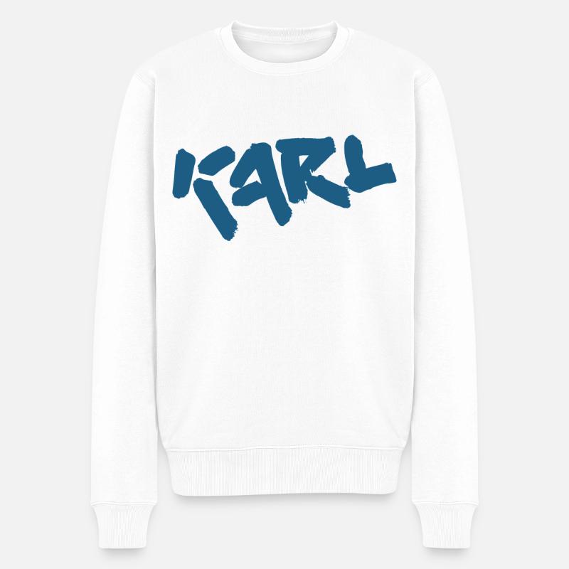 Karl - Männer Premium Bio Pullover - Weiß