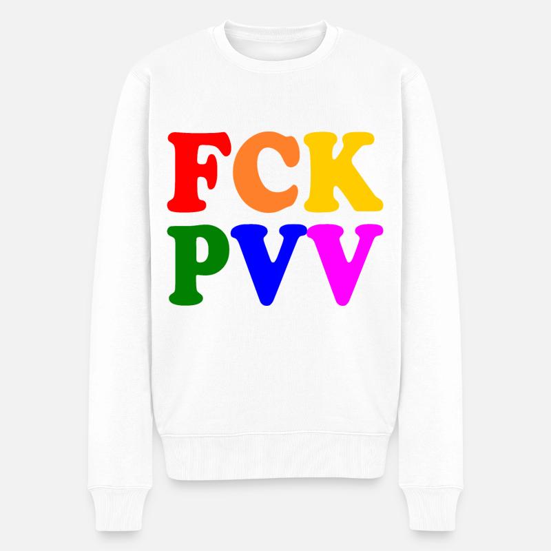 Fck pvv - Männer Premium Bio Pullover - Weiß